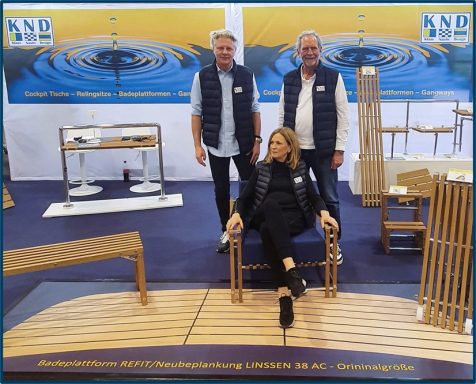 Bild zeigt den Messestand und das KND-Team (vl. Frank Jablonski, Ines Klaas, Dr. Klaus-Jürgen Klaas)